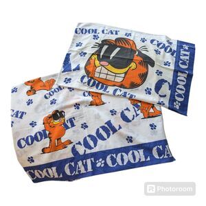 GARFIELD Vintage Sheet Set Pillowcase + Twin Flat Sheet COOL CAT Vintage 1978